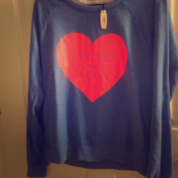 NWT Victoria's Secret coral and blue sweatshirt