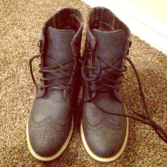 Dark Gray Oxford Boots for men