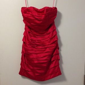 Express Strapless Red Cocktail Dress