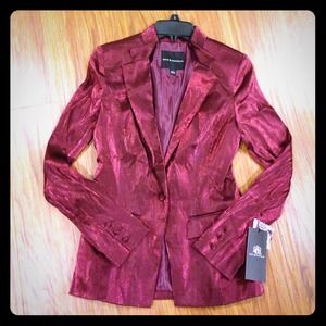 Rock & Republic Date Night Red Metallic Blazer