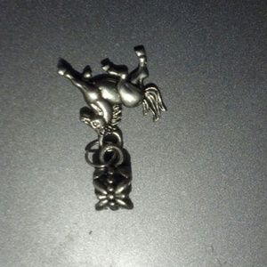 Antique silver horse charm