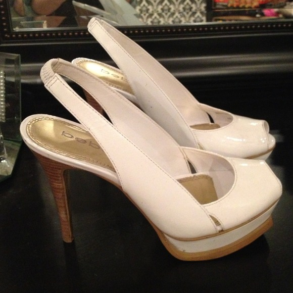Bebe white heels