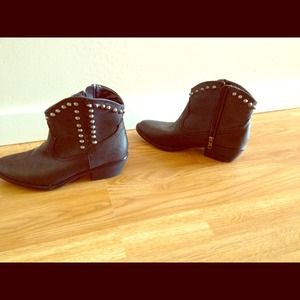 Black studded cowgirl booties
