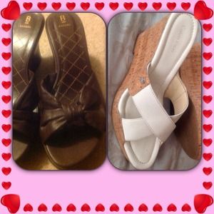 Baker's Brown Wedges & Calvin Klein White Wedges