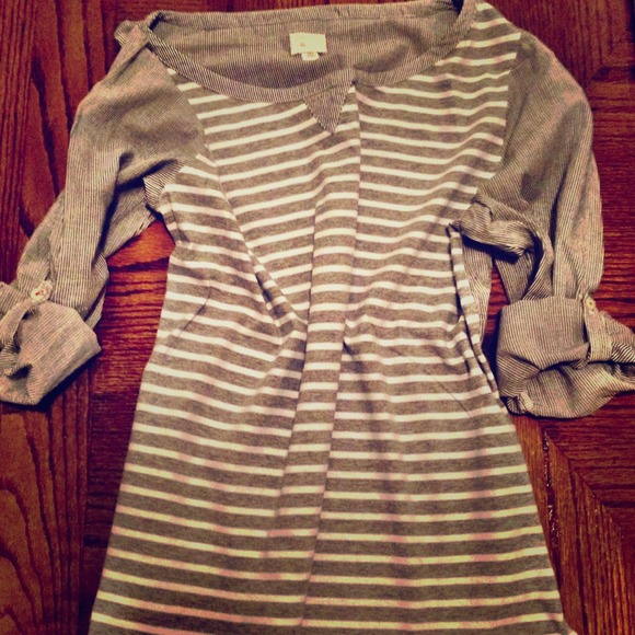ANTHROPOLOGIE Mixed Stripes Top