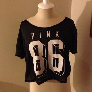 Pink Victoria Secret Black Shirt