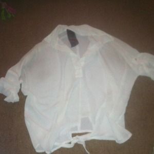 White see through flowy shirt