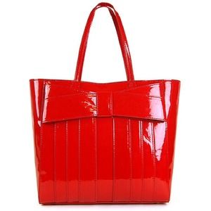 Zac Posen Patent Shirley Shopper - Poppy