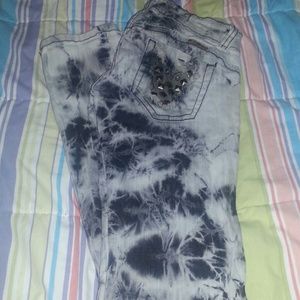 Black and gray studded jeans