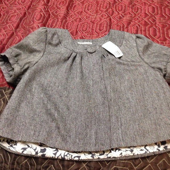 NEW Crop Short Sleeve Tweed Jacket