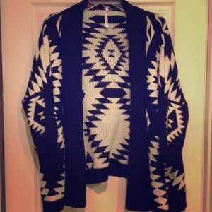Black and Creme Aztec Cardigan
