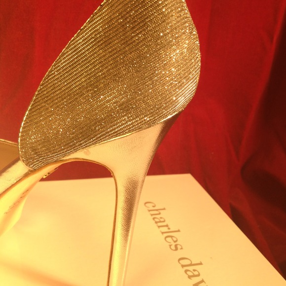 NWT Chas. David silver sparkle platform peep toe. - Picture 4 of 4