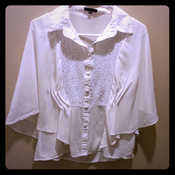 White Loose Sleeve Top