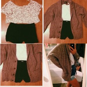 Bundle*😍😍 Brown Cardigan & BDG high waist shorts