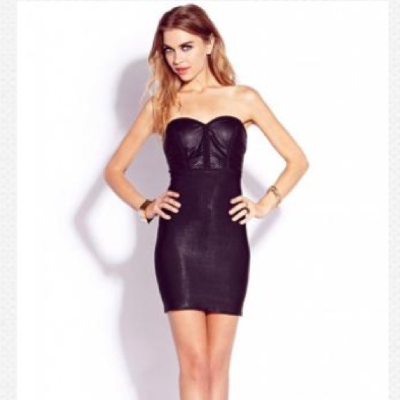 Forever 21 Dresses & Skirts - New leather body con bustier dress