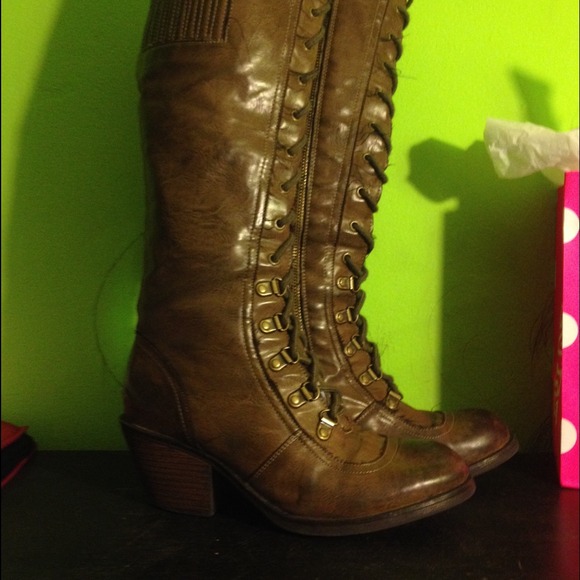 Rocketdog knee-high leather boots, heeled