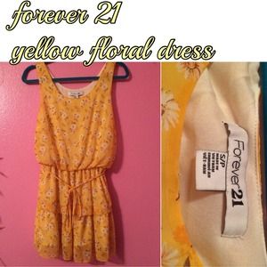 F21 floral yellow dress.