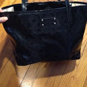 Kate spade black patent leather tote
