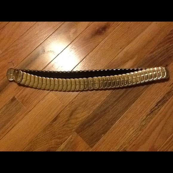 Vintage elastic gold metal belt
