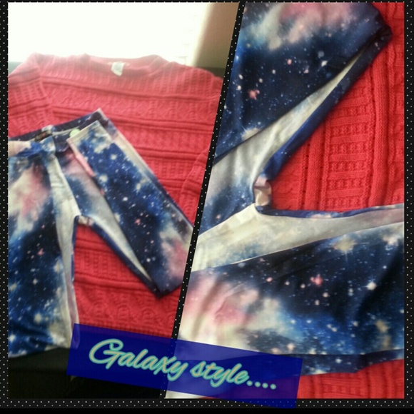 Medium spandex stretch pants.