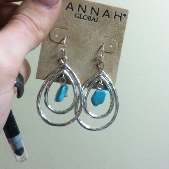 ππHannah Global silver & turquoise earrings!ππ - Picture 2 of 5