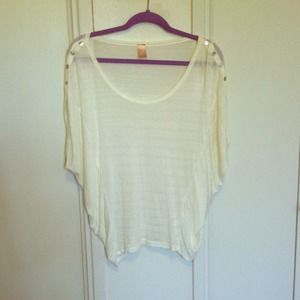 White Short Sleeve Shirt w/ Buttons