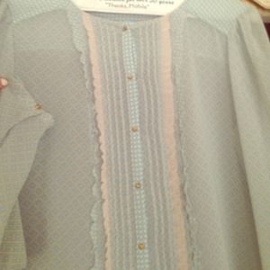 Zara print sheer long sleeve top w/ skull buttons