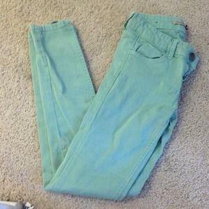 Light green skinny jeans Size 4- bought in Italy
