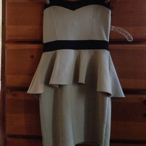 Cute peplum beige dress size s-m
