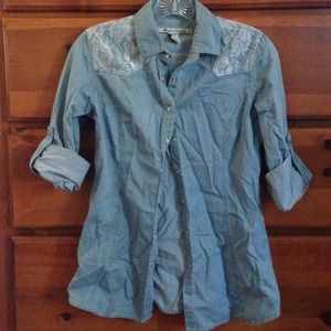 Light wash denim shirt