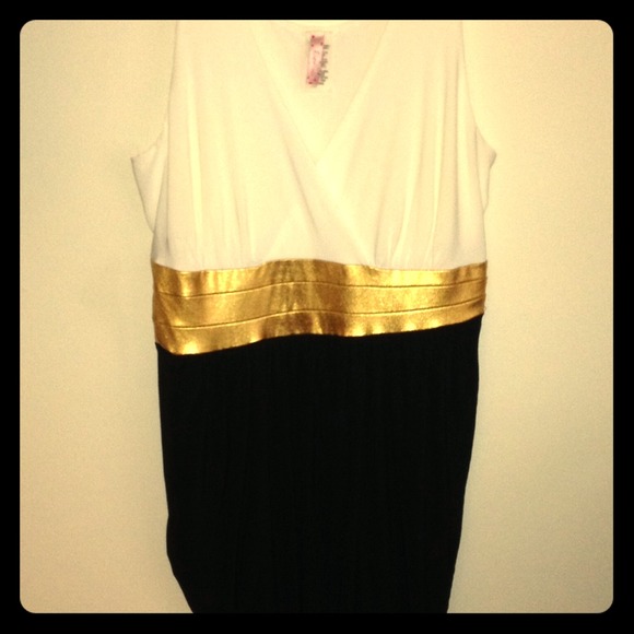 White gold black cocktail dress! Never worn