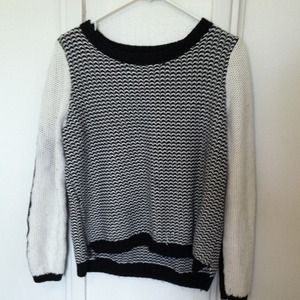Black and White Knit Sweater