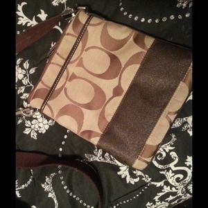 Coach cross body purse-- brown/tan-- AUTHENTIC