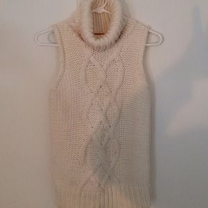 JCREW Cozy Cable Knit Sleeveless Sweater