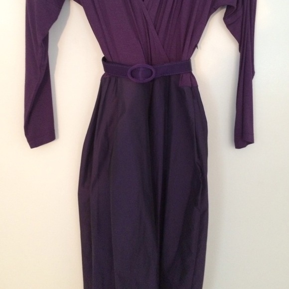 New Purple cotton and silk dress with pockets