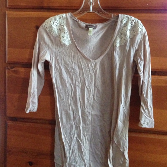 Beige half sleeve top