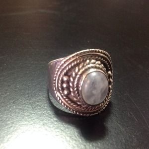 Sterling silver ring with blue stone Size 7