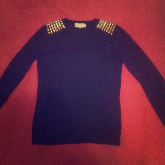 Michael Kors gold studded black sweater