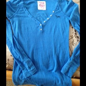 REDUCED - "Pink" Blue Long-Sleeve Cotton Shirt