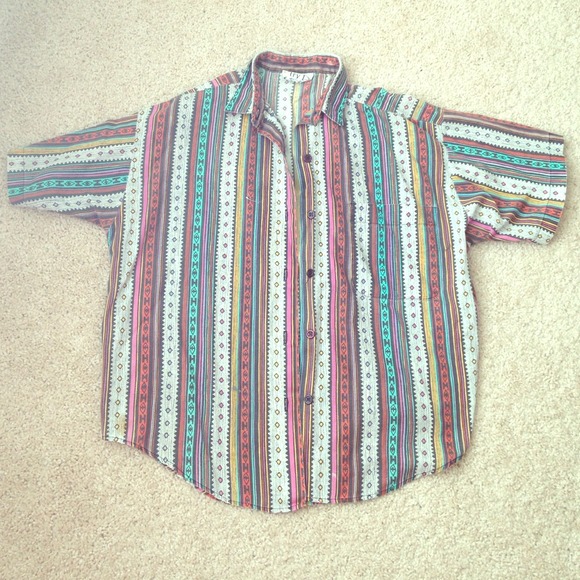 SOLD Vintage tribal button down