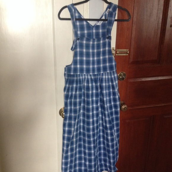 90's Plaid Overall Dress