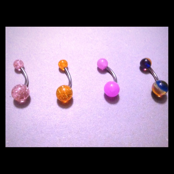 4 Curved Banana Barbells 14g 7/16" NW Body Jewelry - Picture 1 of 4
