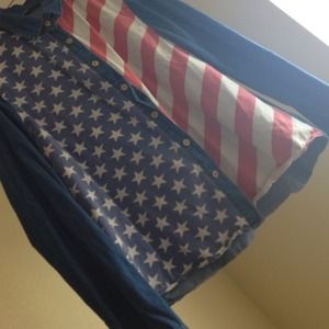 American flag button down