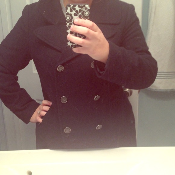 Navy blue wool pea coat - Picture 1 of 2