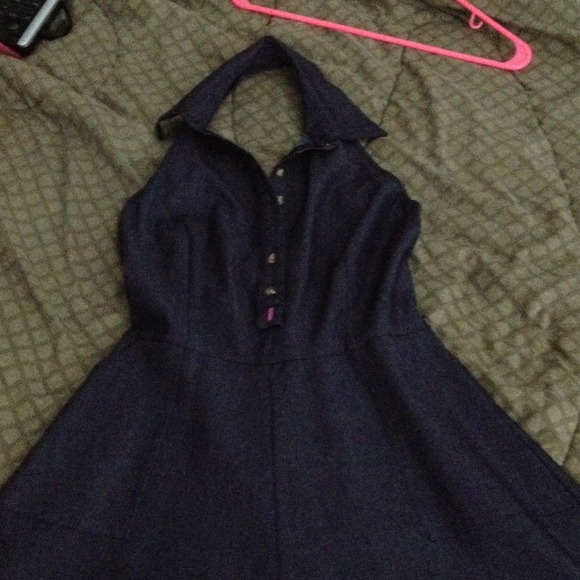 Denim halter dress