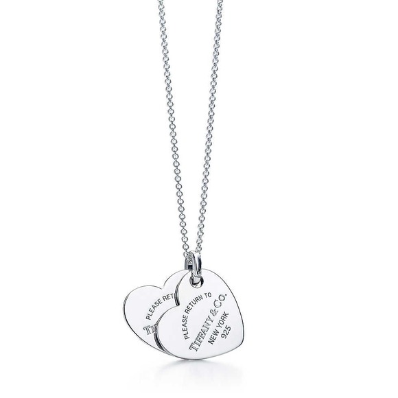 Authentic Return to Tiffany double heart pendant