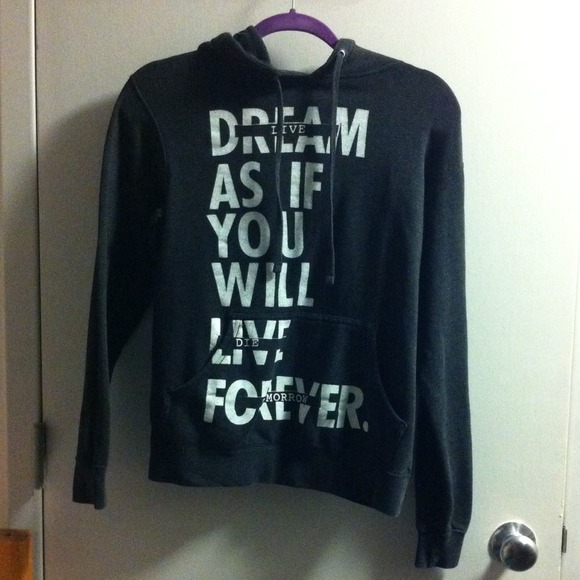 Dark grey motivational hoodie