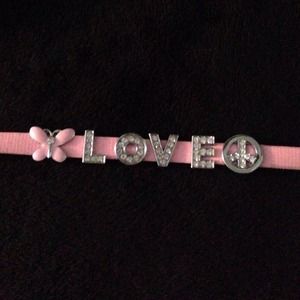 Pink bracelet w/charms