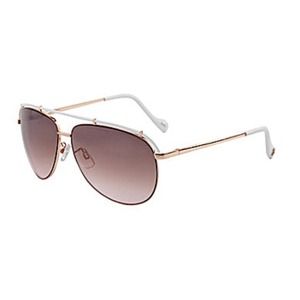 Jessica Simpson Rose Gold & White Aviators