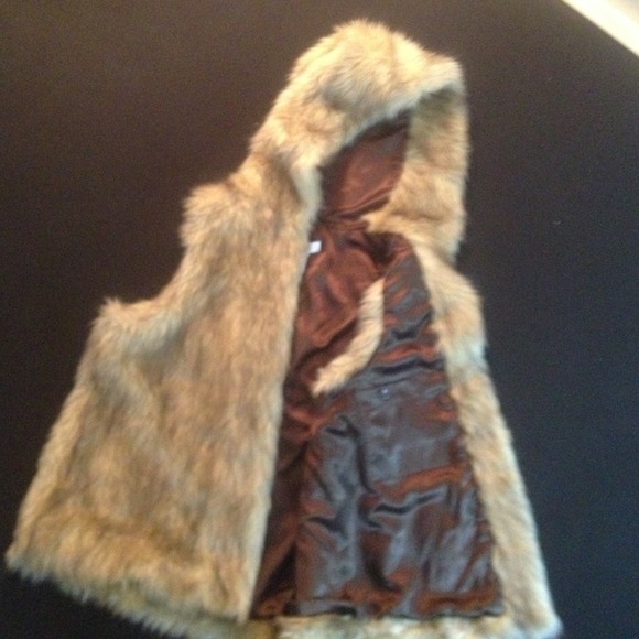 Faux fur hooded vest by Kenar